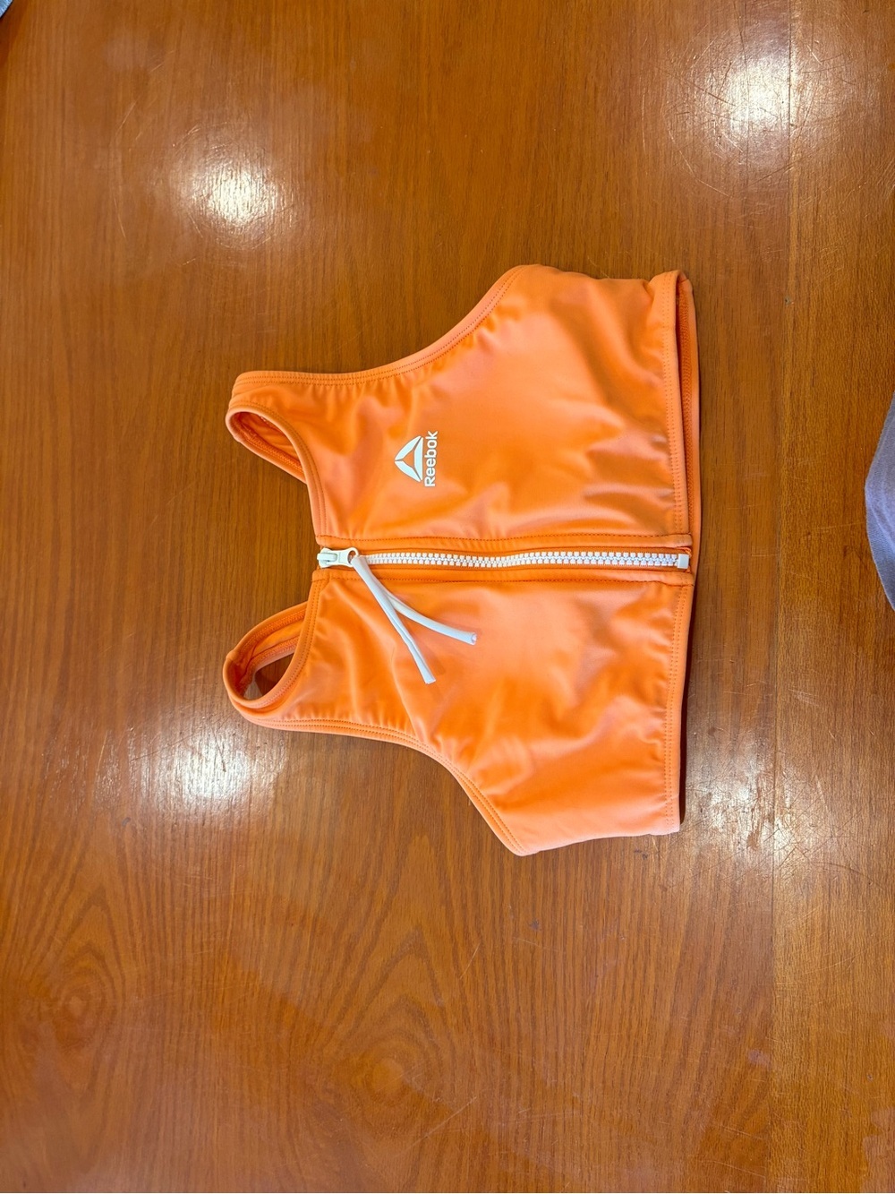 4/$20 Reebok Orange Front-Zip Sports Bathing Suit - Picture 3 of 5